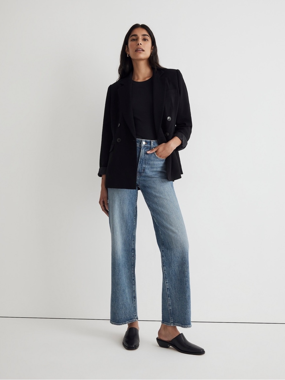 Madewell Classic Petite Perfect Vintage Wide-Leg Jeans  Heathcote Wash Sz 31